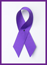 Purple ribbon representing Domestic Violence Awareness.